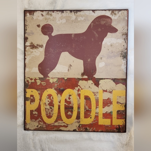 2 Brand New Metal Poodle Pictures - Distressed looking - Picture 9 of 9